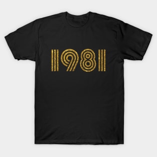 1981 Birth Year Glitter Effect T-Shirt